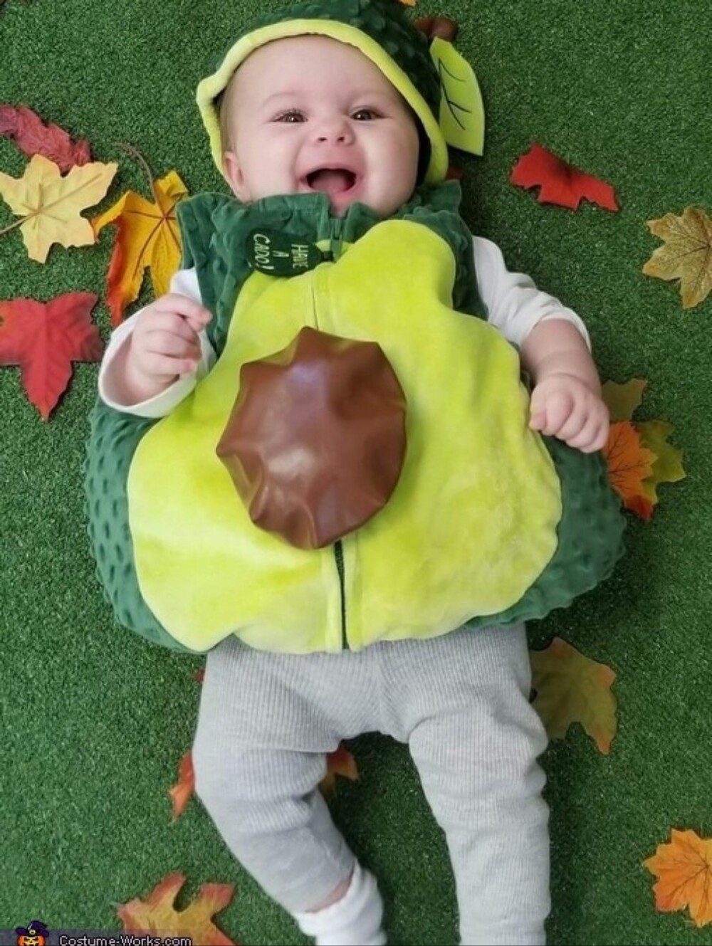 Baby Avocado Costume - Green Plush Infant Outfit Size 3-6 Months
